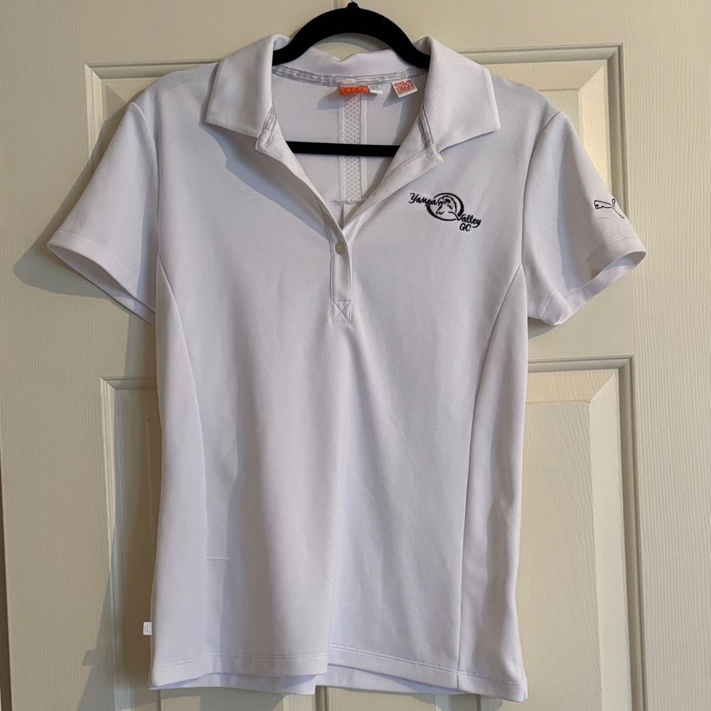 Puma White Polo Shirt with Gray Accents
